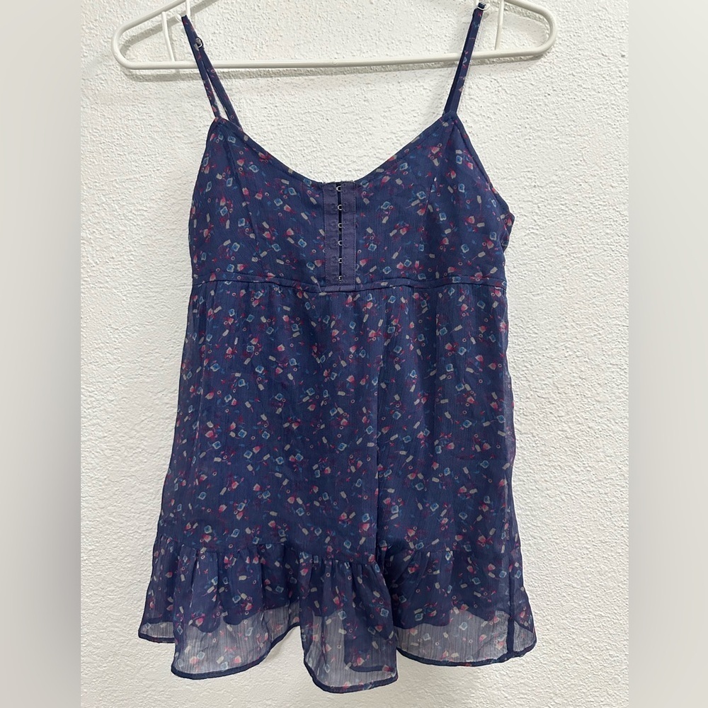 American eagle floral tiered tank top size xs